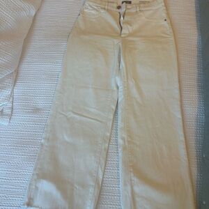 PERFECT FOR FALL: DL1961 cream wide leg jeans